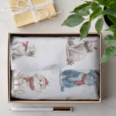 Ten Christmas Cats on a White Background Seidenpapier (Geschenk)