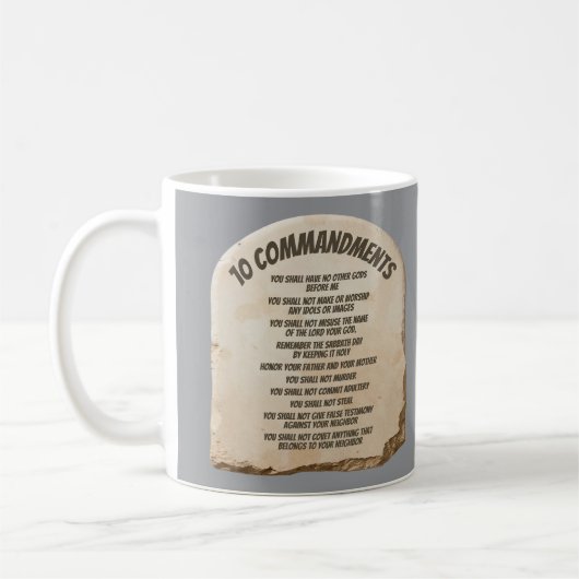 Ten Commandments Kaffeetasse (Links)