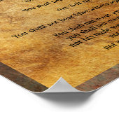 Ten Commandments on Stone Background Poster (Ecke)