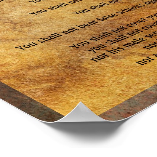 Ten Commandments on Stone Background Poster (Ecke)