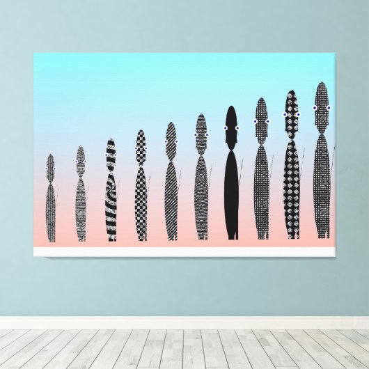 Ten Crochet Cats Geometric Pattern  Leinwanddruck (Insitu (Holzboden))