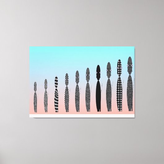 Ten Crochet Cats Geometric Pattern  Leinwanddruck (Vorderseite)