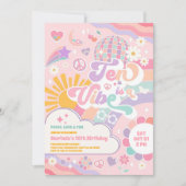 Ten Is A Vibe Retro Groovy Daisy 10th Birthday Inv Einladung (Vorderseite)