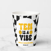 Ten Is A Vibe Retro Tenth 10th Birthday Party Pappbecher (Rückseite)