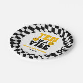 Ten Is A Vibe Retro Tenth 10th Birthday Party Pappteller (Schrägansicht)