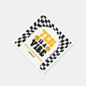Ten Is A Vibe Retro Tenth 10th Birthday Party Serviette (Ecke)