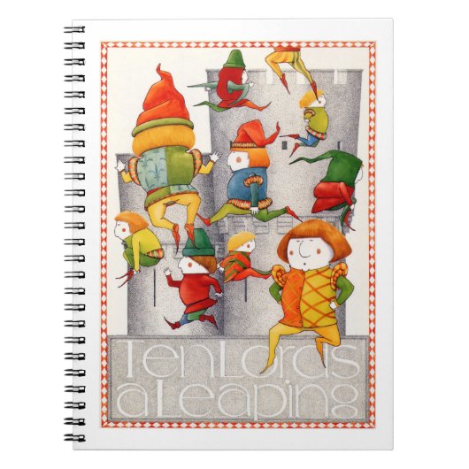 TEN LORDS A LEAPING 6.5x8.75 Spiral Notebook Notizblock (Vorderseite)