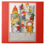 TEN LORDS A LEAPING 6" Square Keramik Tile - Rot Fliese (Vorderseite)