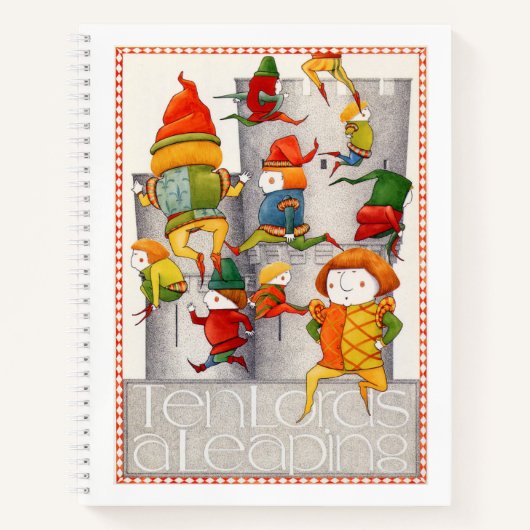 TEN LORDS A LEAPING 8.5x11 Spiral Notebook Notizblock (Vorderseite)