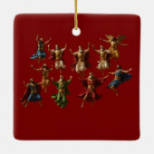 Ten Lords Leaping The Ten Commandments Vector Keramikornament (Rückseite)