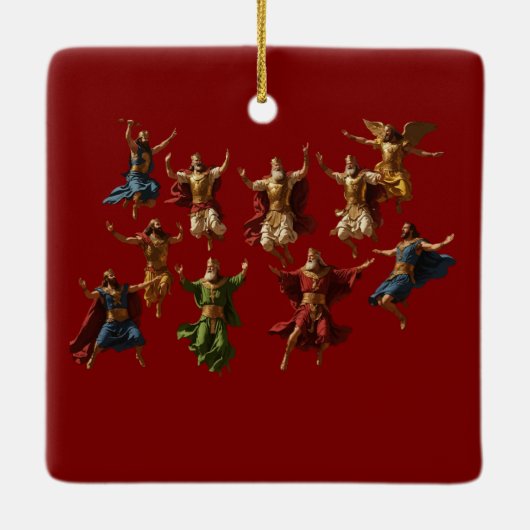 Ten Lords Leaping The Ten Commandments Vector Keramikornament (Rückseite)