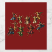 Ten Lords Leaping The Ten Commandments Vector  Weinetikett (Einzelnes Label)