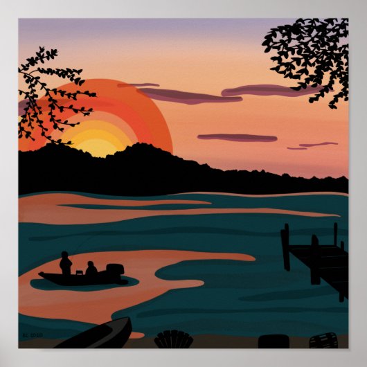 Ten Mile Lake Sunset Poster (Vorne)