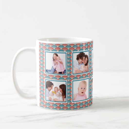 Ten Photo Collage with Decorative Fan Pattern Kaffeetasse (Links)