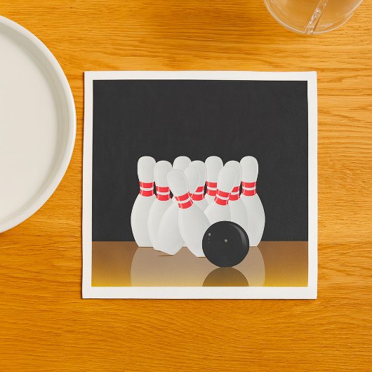 Ten Pin Bowling Strike Serviette