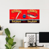 Tenakee Brand Salmon Label- Seattle, WA Poster (Heimbüro)
