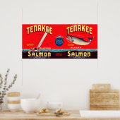 Tenakee Brand Salmon Label- Seattle, WA Poster (Küche)