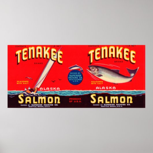 Tenakee Brand Salmon Label- Seattle, WA Poster (Vorne)