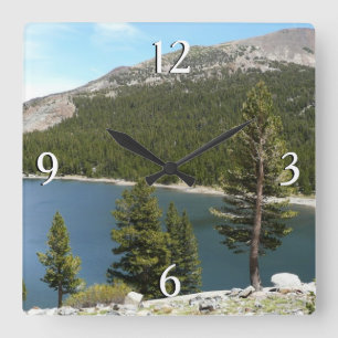 Tenaya Lake on Yosemite National Park Quadratische Wanduhr