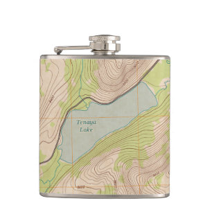 Tenaya Lake, Yosemite Topographische Karte Flachmann