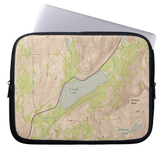 Tenaya Lake, Yosemite Topographische Karte Laptopschutzhülle (Vorderseite)