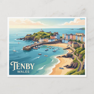 Tenby Küste Vereinigtes Königreich Postkarte