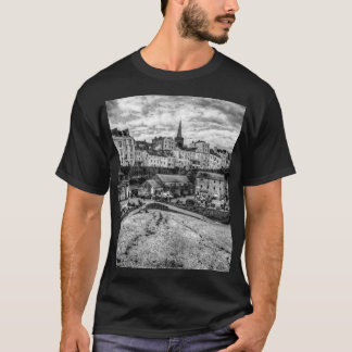 Tenby North Beach Schwarz und Weiß T-Shirt