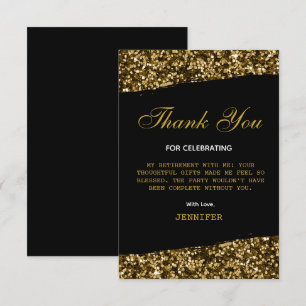 Tendenz Gold Glitter Funken Ruhestandsparty  Dankeskarte