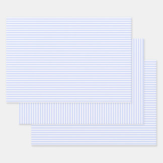 Tender Baby Blue Pale Sky Blue and White Stripe Geschenkpapier Set