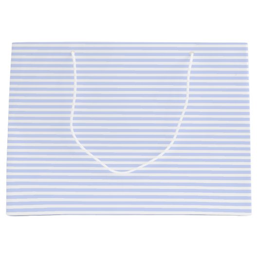 Tender Baby Blue Pale Sky Blue and White Stripe Große Geschenktüte (Vorderseite)