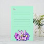 Tender Bunnies Briefpapier (Stehend Vorderseite)