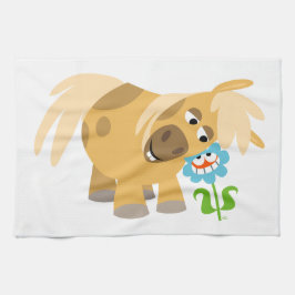 Tender Cartoon Pony und Blume Handtuch