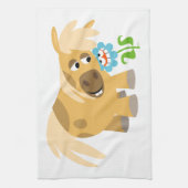Tender Cartoon Pony und Blume Handtuch (Vertikal)