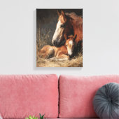 Tender Chestnut Mare and Foal Painting Leinwanddruck (Insitu (Wohnzimmer))