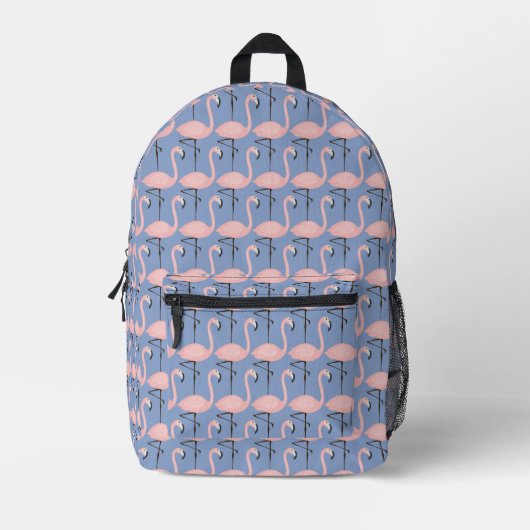 Tender Flamingo Muster Bedruckter Rucksack (Vorderseite)