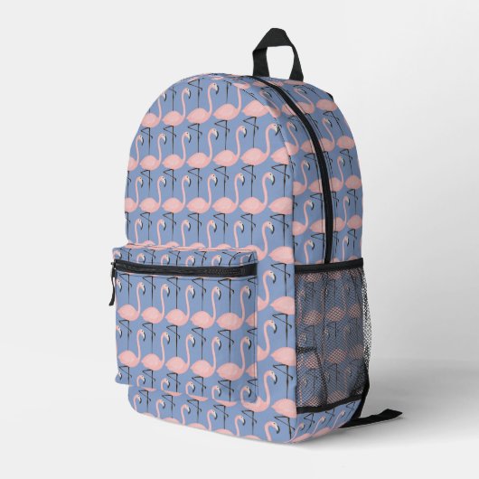 Tender Flamingo Muster Bedruckter Rucksack (Rückseitige Ecke Rechts)