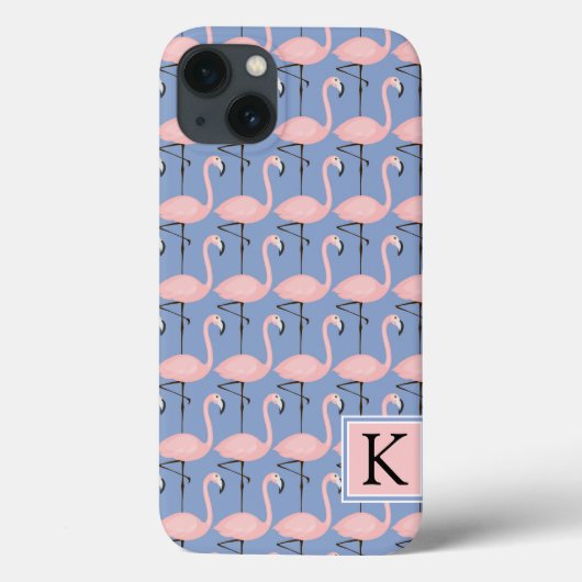 Tender Flamingo Muster | Monogramm Case-Mate iPhone Hülle (Rückseite)