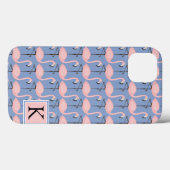 Tender Flamingo Muster | Monogramm Case-Mate iPhone Hülle (Rückseite (Horizontal))