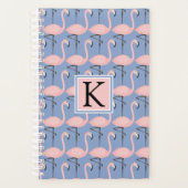Tender Flamingo Muster | Monogramm Planer (Vorderseite)