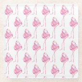 Tender Flamingo Serie Design 3 Glas Untersetzer (Vorderseite)