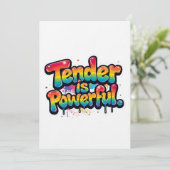 Tender Is Powerful Rainbow Quote Colorful Empower Einladung (Stehend Vorderseite)