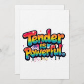 Tender Is Powerful Rainbow Quote Colorful Empower Einladung (Vorne/Hinten)