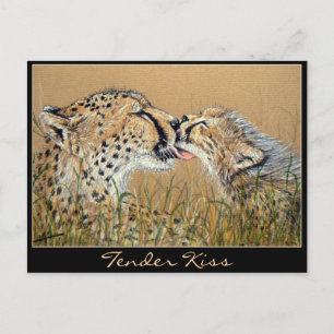 Tender Kiss Cheetah Baby & Mama Postkarte