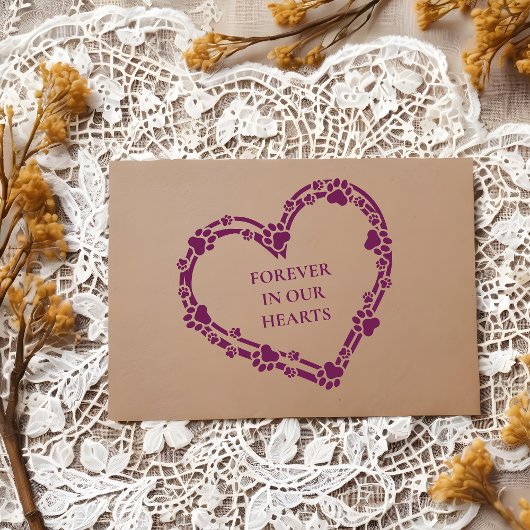 Tender Loving Memorial Heart Pet Paws Print  Gummistempel