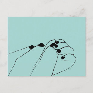 Tender Monochrome Mum Baby Hands Postkarte