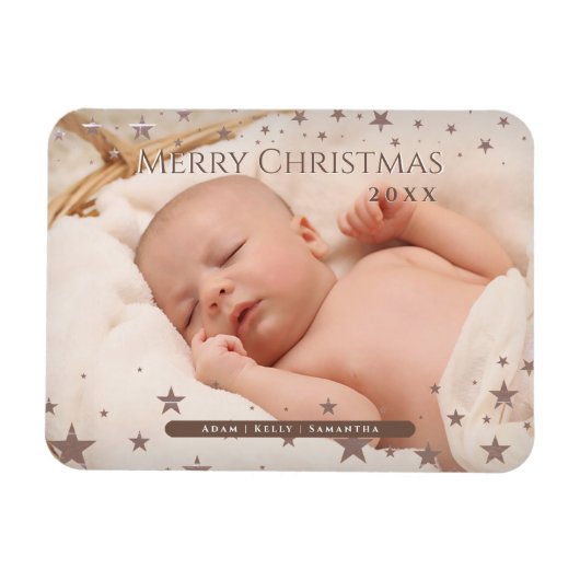 Tender Starry Weihnachten Personalisiertes Foto Ur Magnet (Horizontal)