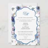 Tender Wedding Set Spun Sugar & Skydiver Blue Inv Einladung (Vorderseite)