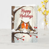 Tender Winter Bird Karte (Gelbe Blume)