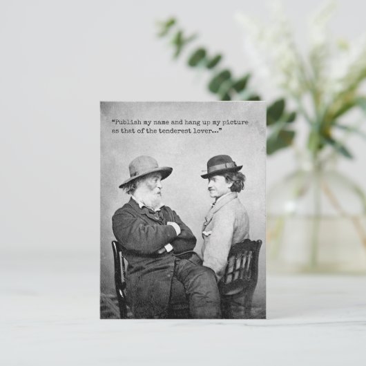 "Tenderest Lover" Walt Whitman und Peter Doyle Postkarte (Stehend Vorderseite)
