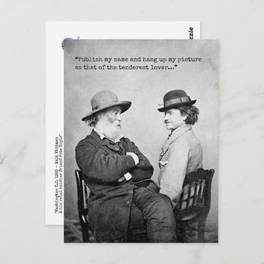"Tenderest Lover" Walt Whitman und Peter Doyle Postkarte (Vorne/Hinten)